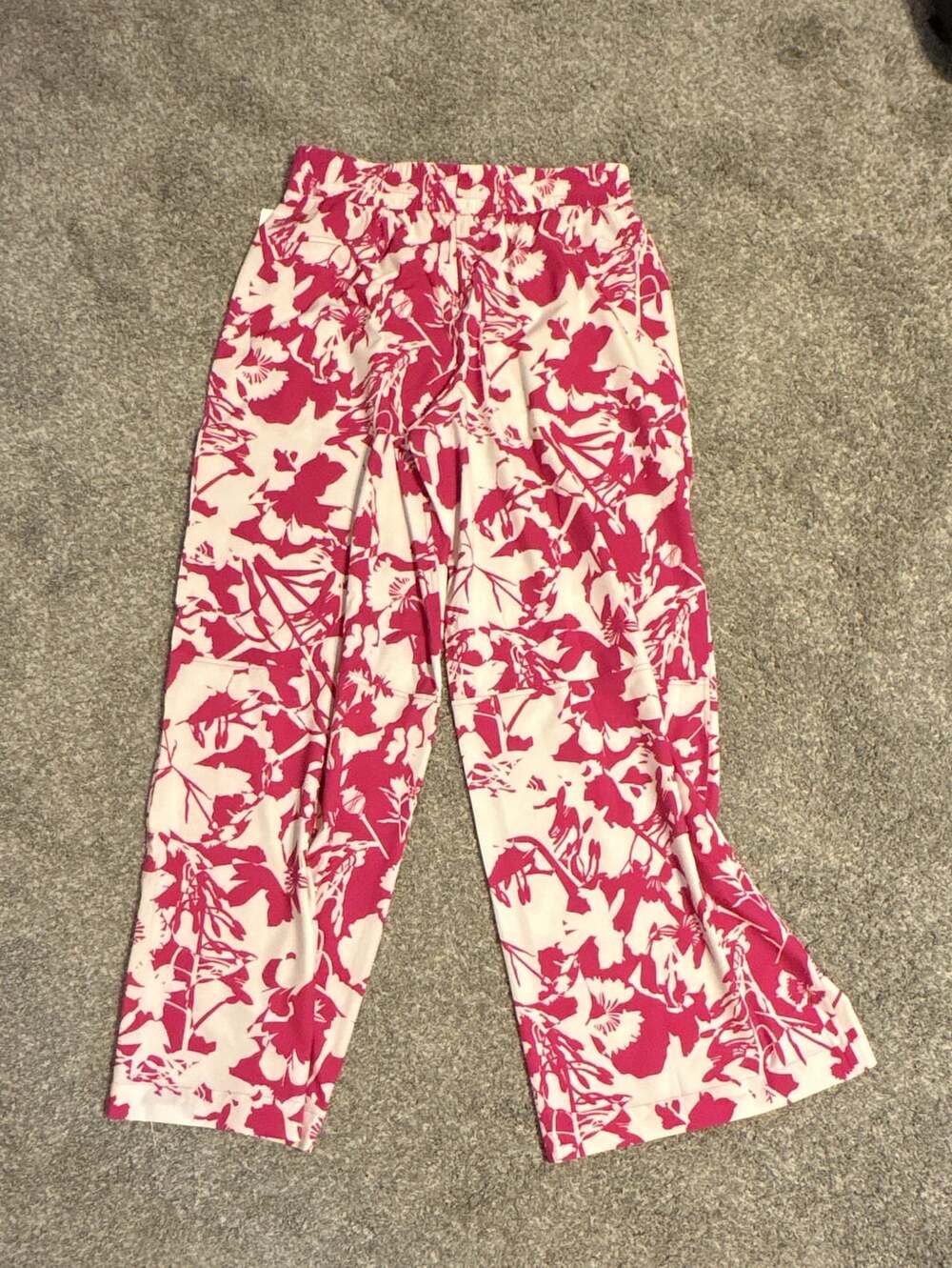 Lululemon Swift Wide-Leg Mid-Rise Pant Size 10 Floral Pink White